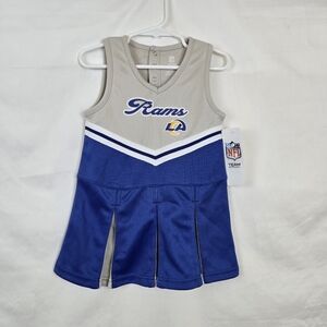 NFL Los Angeles Rams TeamApparel Toddler Girl Blue Gray Cheer Cheer Dress 4T NEW